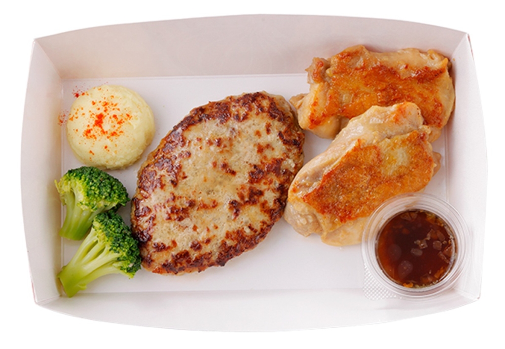 テイクアウト ガーリックチキン＆ハンバーグ