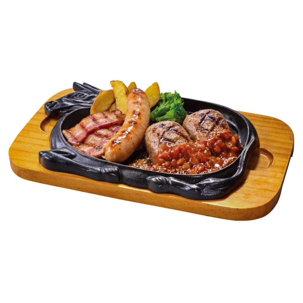 スモークBBQ大俵ハンバーグのトリプルグリル ※大俵ハンバーグ200g