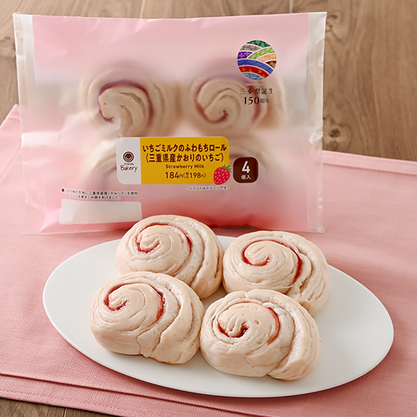 いちごミルクのふわもちロール 三重県産かおりのいちご(4個入)