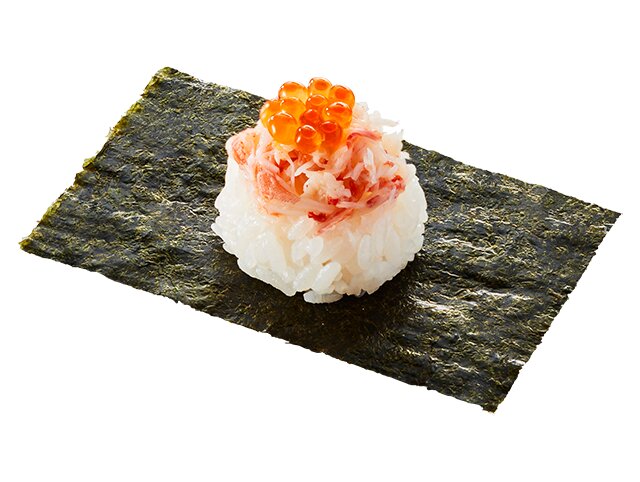 『蟹いくら包み』一貫 税込140円