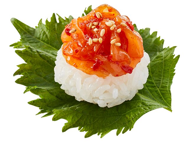 『北海道産ほたてひもチャンジャ風大葉包み』一貫 税込110円～