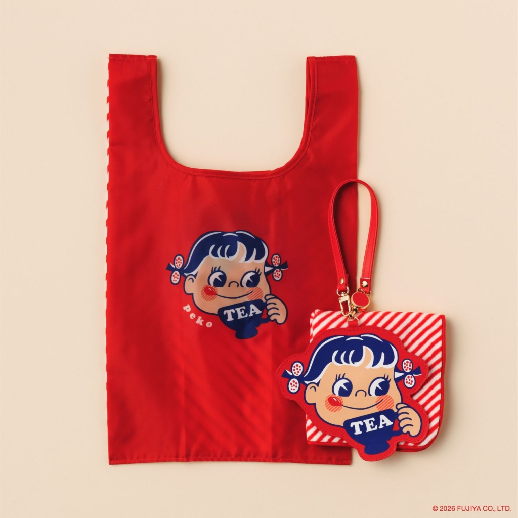 ポケッタブルバッグ、リール付きパスケース、チャーム付きジャカードミニタオル