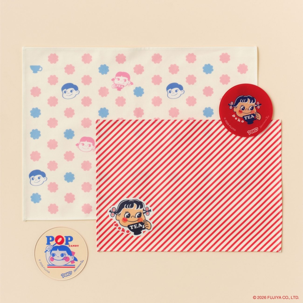 ランチョンマット(ピンク)、ランチョンマット(レッド) 、アクリルコースター