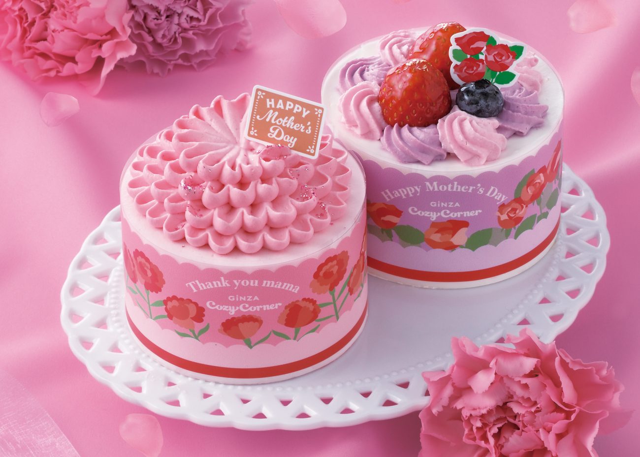 左：母の日フラワープリンセス 右：母の日コージープリンセス