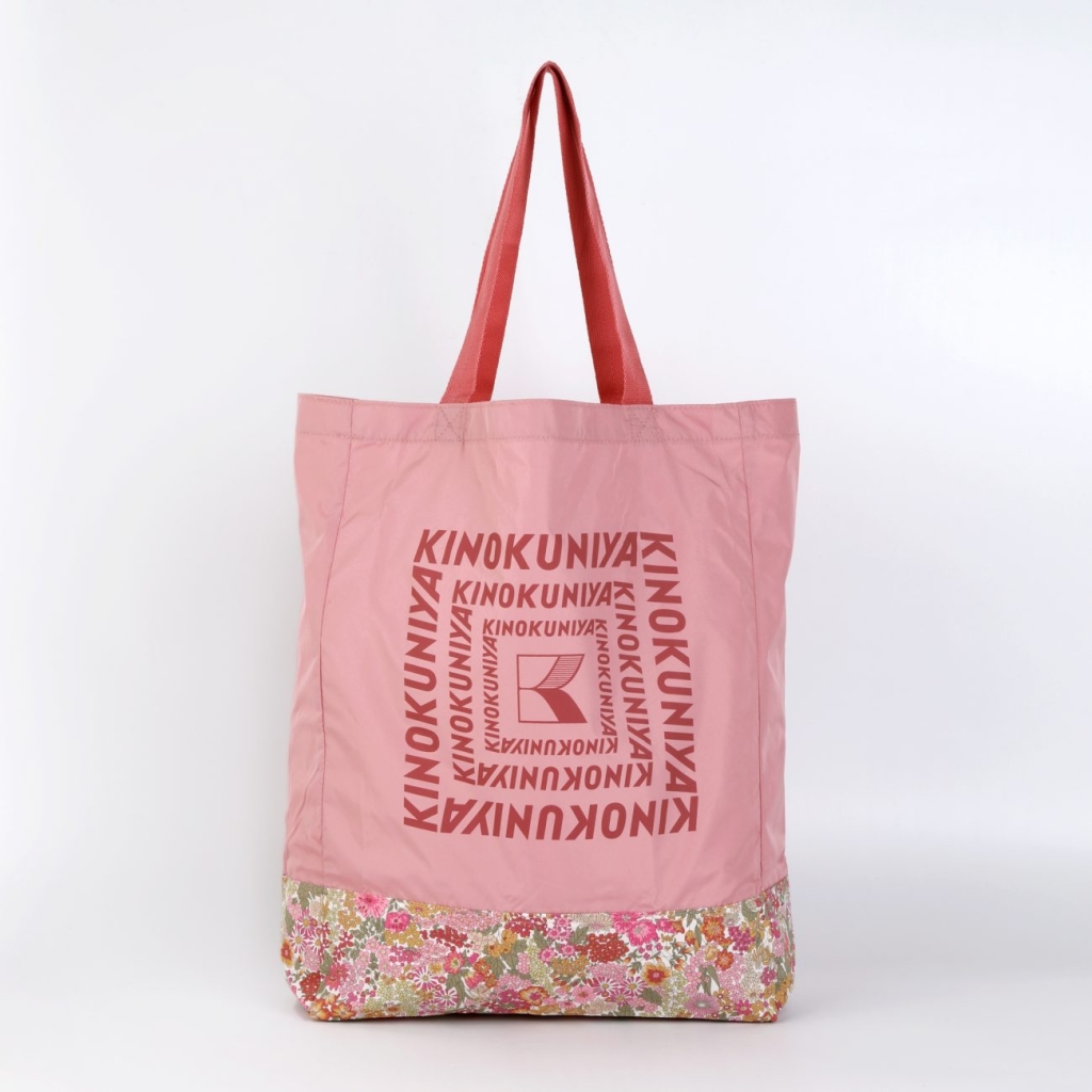 リバティプリント　エコバッグ　ピンク
