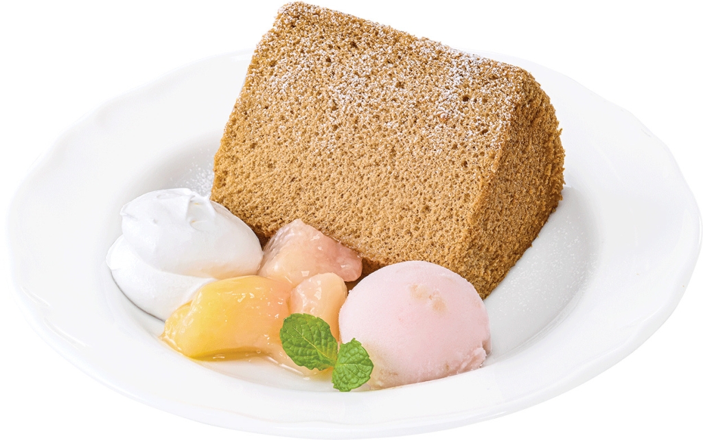 ごろっと白桃の紅茶シフォンケーキ