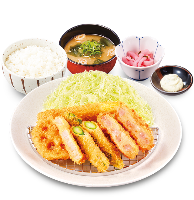 ぷりっぷり海老かつと野菜フライ定食