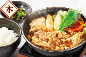 【木曜】豚にんにく味噌鍋膳