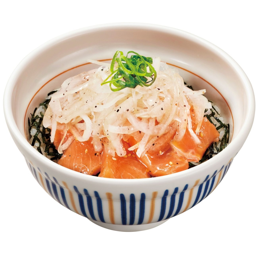 塩だれオニオンサーモン丼