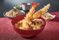 真あなごと大海老天丼と麺