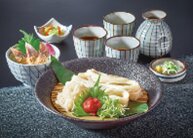 涼風絹うどんとごま鯵ミニ丼
