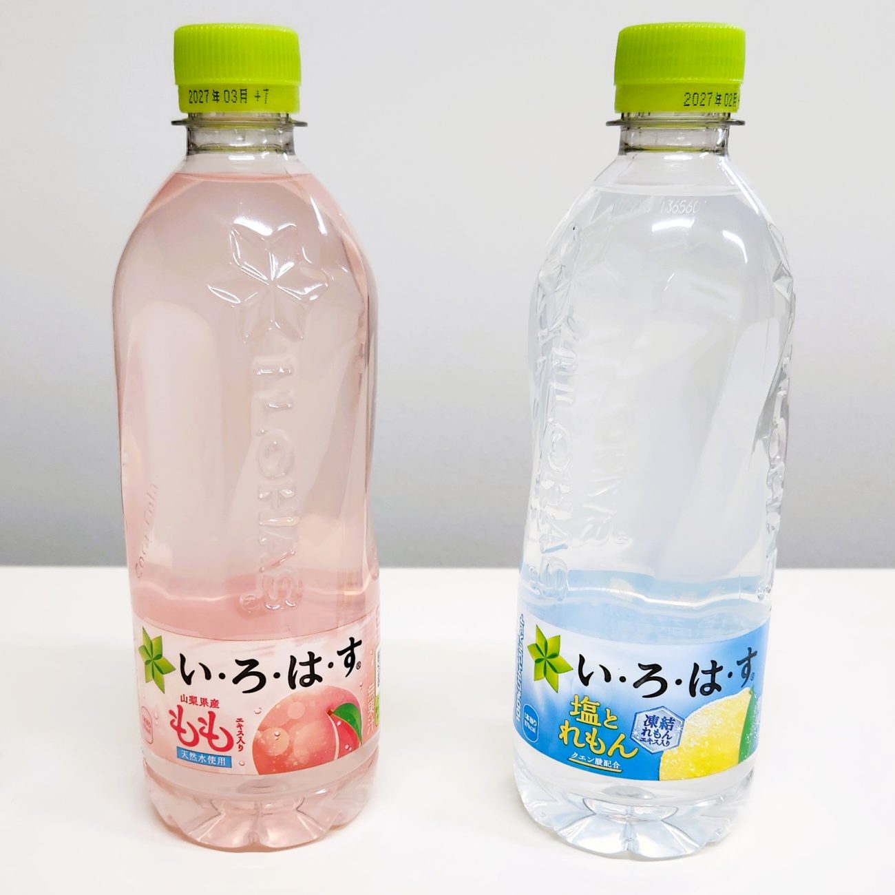 「い･ろ･は･す もも」と「い･ろ･は･す 塩とれもん」