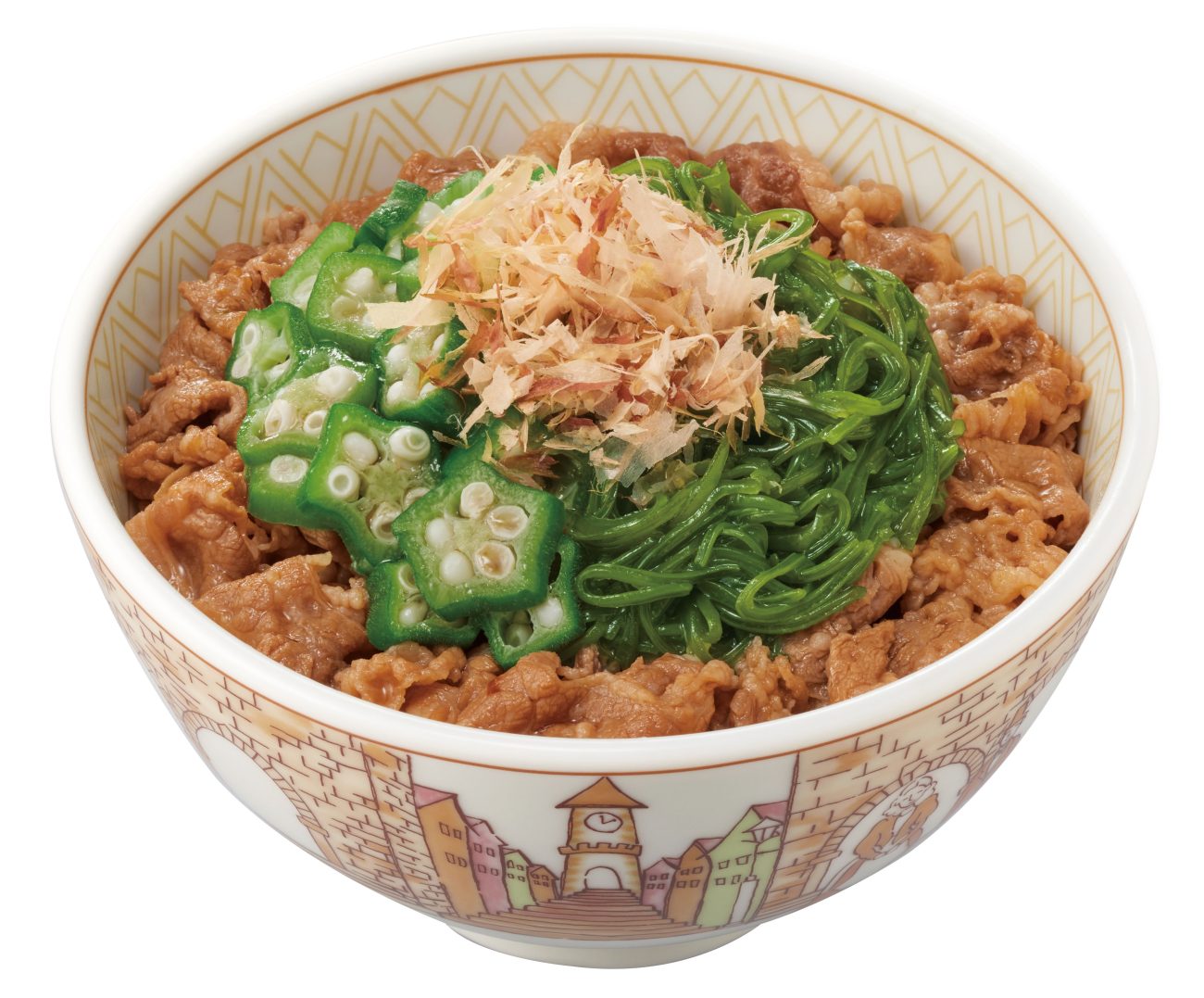 めかぶオクラ牛丼