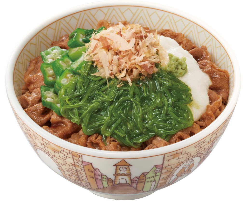 山かけめかぶオクラ牛丼
