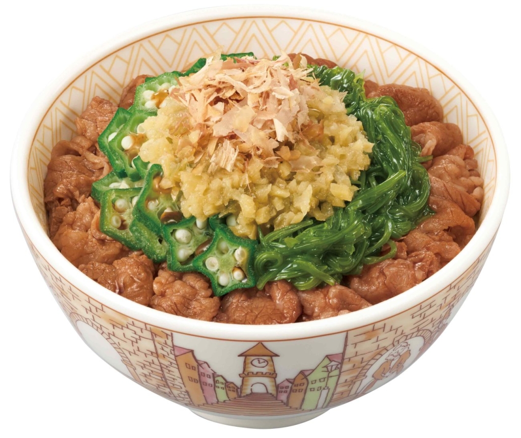 生姜めかぶオクラ牛丼