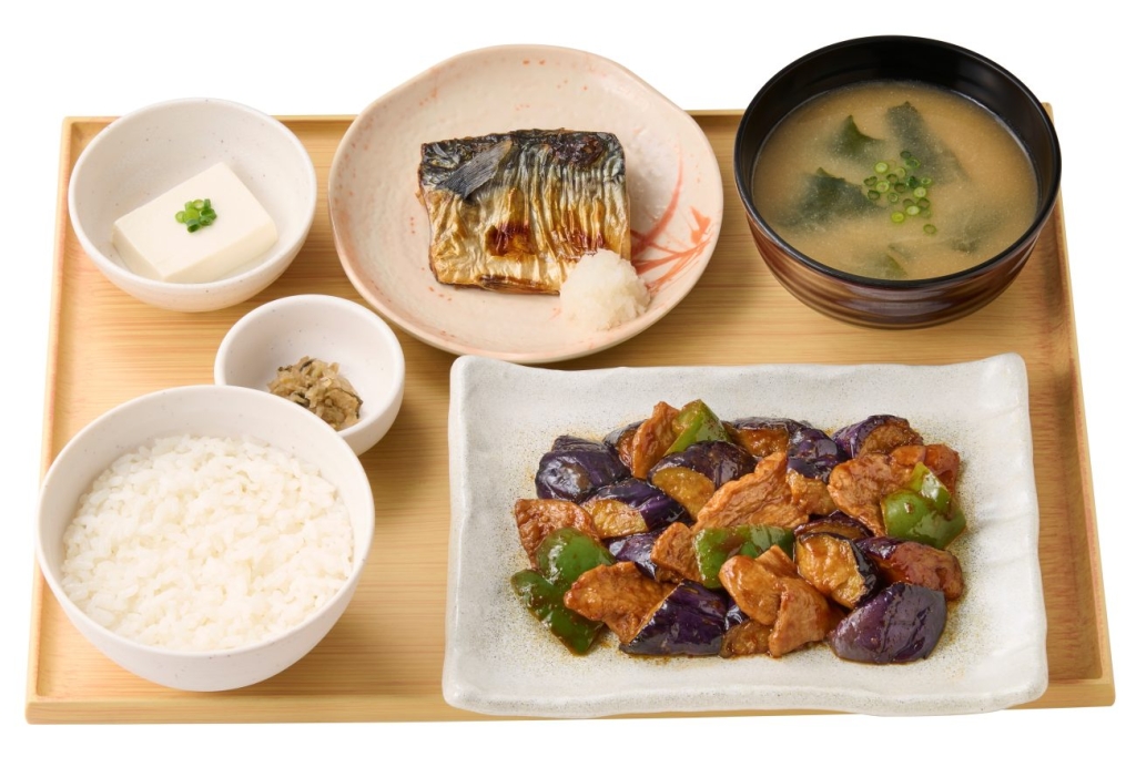 『大豆ミートのなすと焼魚の定食』1,170円