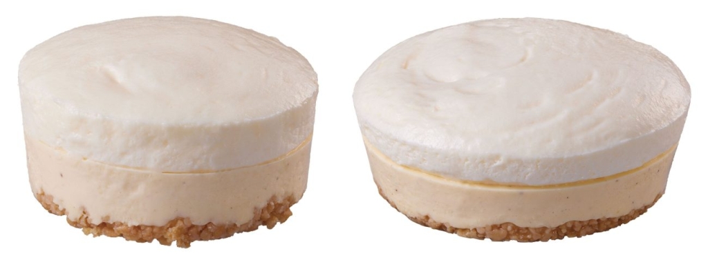 右「盛りすぎ！ふわ濃チーズケーキ」