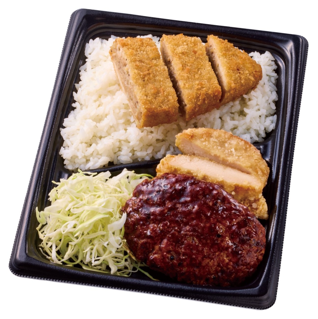 合わせすぎ！ハンバーグ＆竜田×メンチ弁当