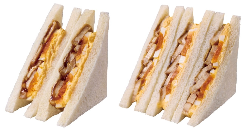 右「盛りすぎ！照焼チキンたまごサンド（365円）」