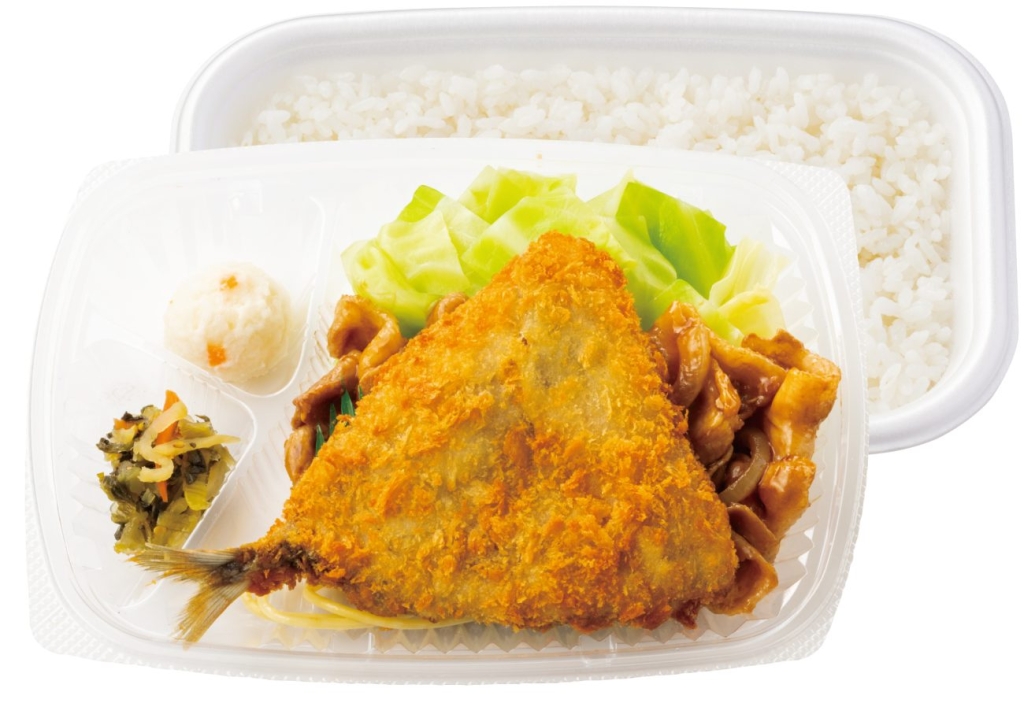 アジフライ＆しょうが焼き弁当