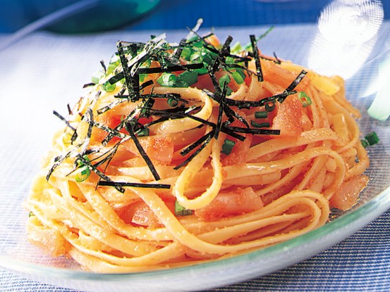 明太子とイカの冷製和風パスタ