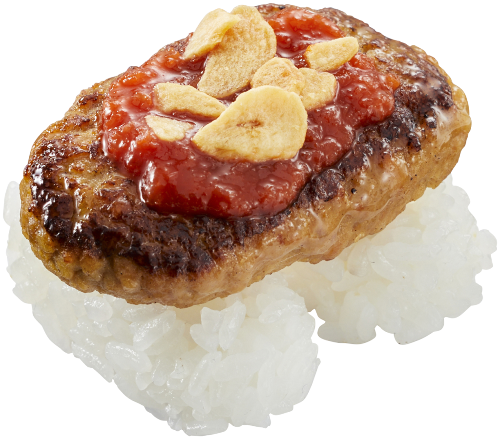 ごちそうハンバーグにぎり～夏のトマトガーリック～