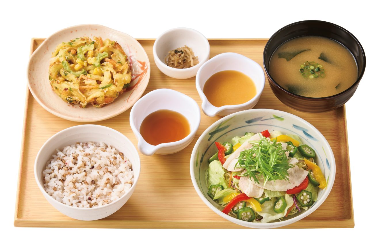 夏越ごはんと豚しゃぶの定食