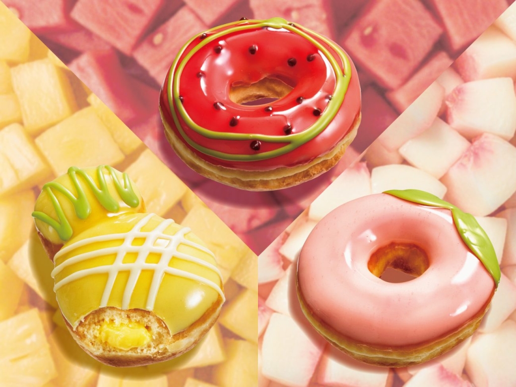 スイカ･ピーチ･パイナップルをモチーフにした夏限定ドーナツ