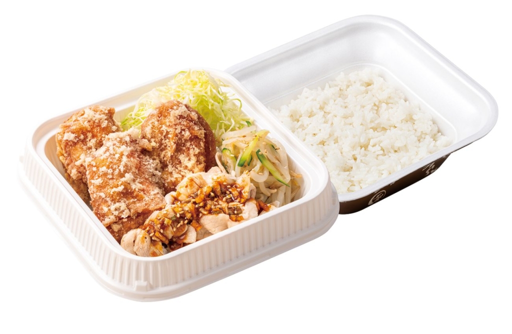 塩にんにくからあげと豚しゃぶ盛り弁当