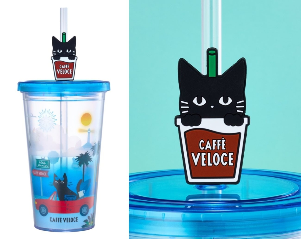 黒ねこ ストロータンブラー〈ストローマーカー付き〉