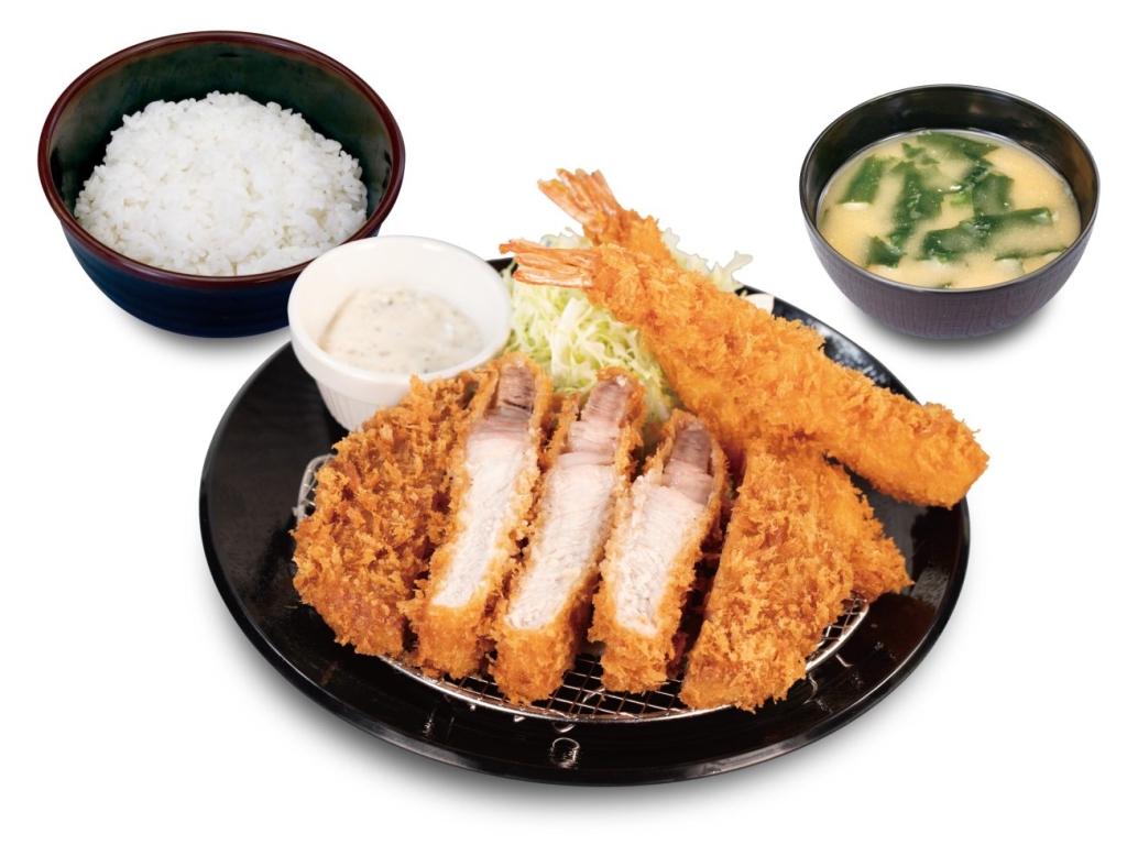 超厚切りリブロースかつ＆海老フライ（2尾）定食