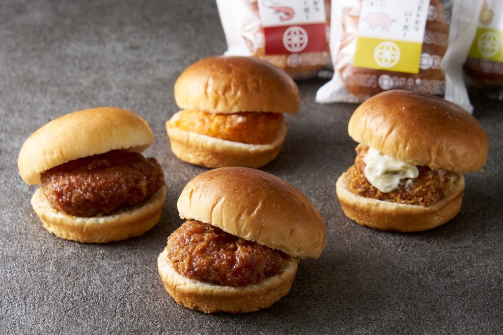 まい泉のミニバーガーのバンズをリニューアル