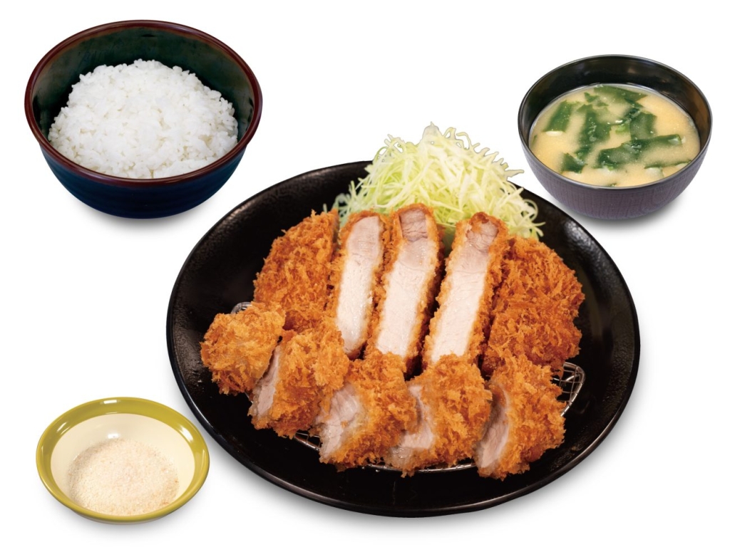 「超厚切りリブロースかつ&国産雪国育ち丸太ヒレかつ(1本)定食」