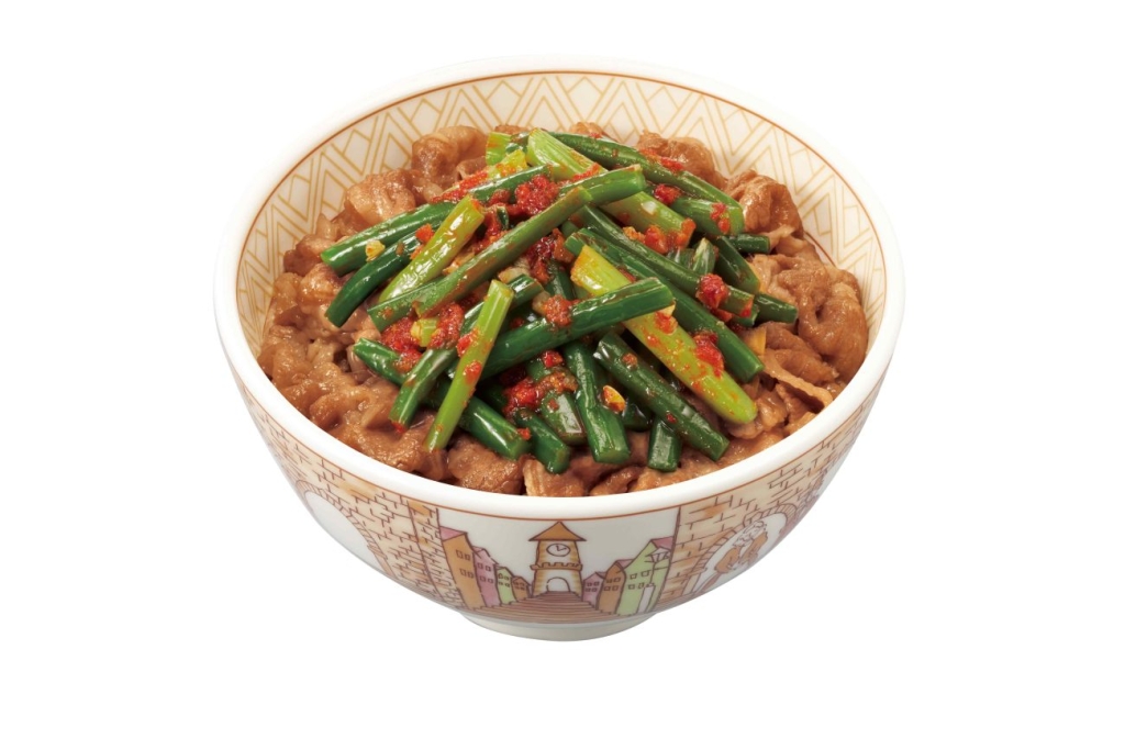 ニンニクの芽牛丼