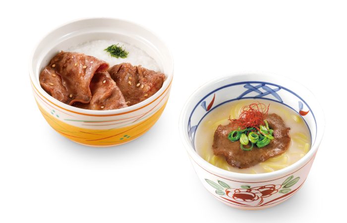 「ミニ牛タンとろろ丼」「ミニ牛骨白湯ラーメン」