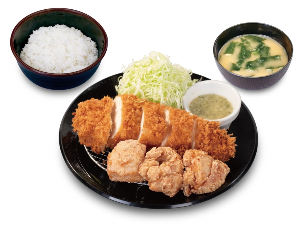 “肉厚”チキン“むね”かつ&唐揚げ定食