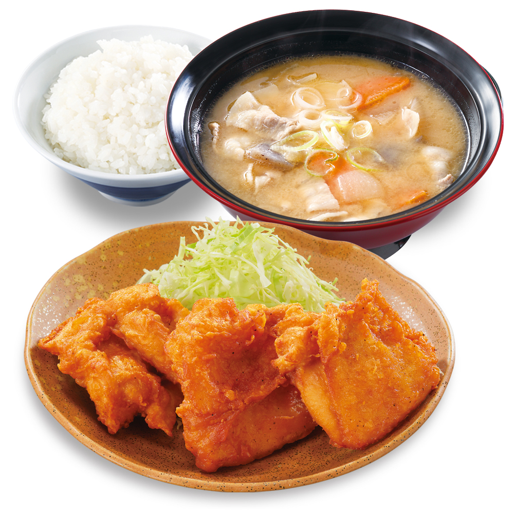 「とん汁定食(から揚げ)」