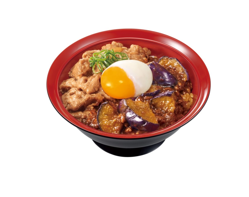 おんたまシビ辛麻婆茄子牛丼