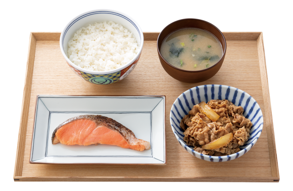牛鮭定食