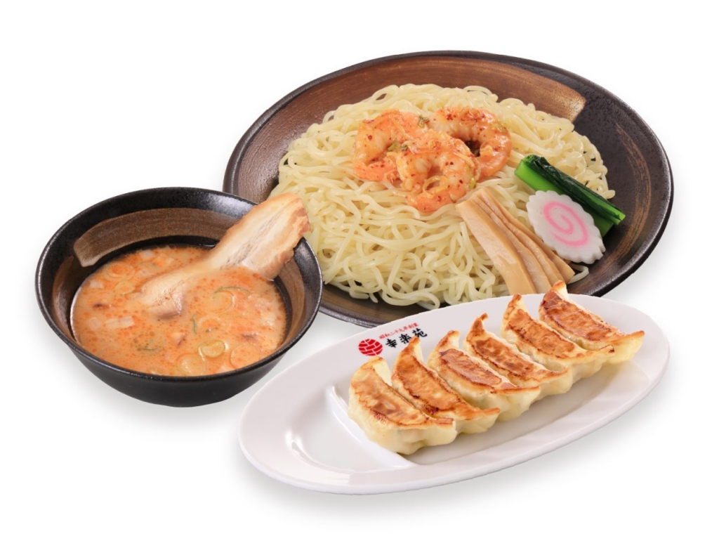「エビ味噌つけめん 餃子セット」