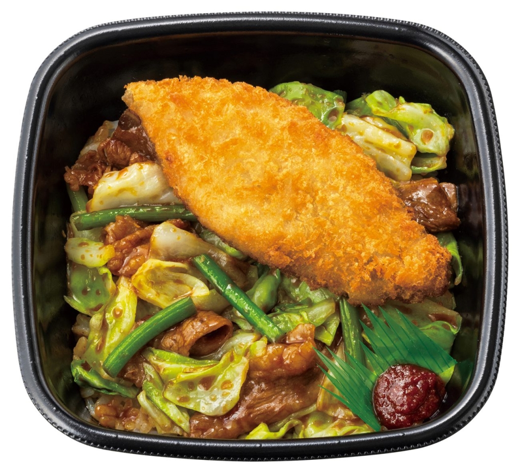 「にんにく香る特製醤油だれ 牛キャベ丼(白身フライ)」