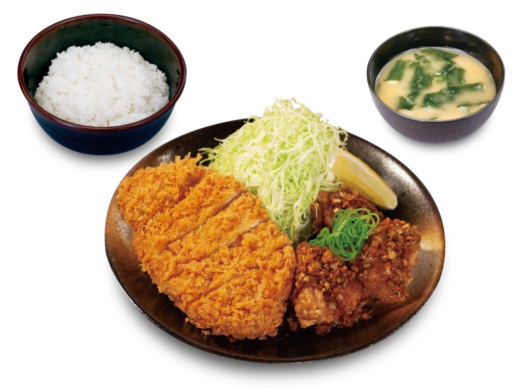 「ロースかつ&油淋鶏定食(3個)」