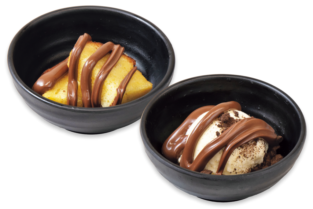 「チョコバナナのパウンドケーキ with ヌテラ」と「バニラアイス&ショコラジュエル with ヌテラ」