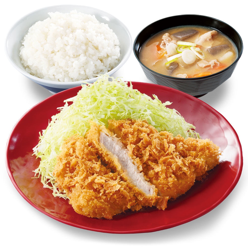 ロースカツ定食（120gロース・ご飯・とん汁〈小〉）