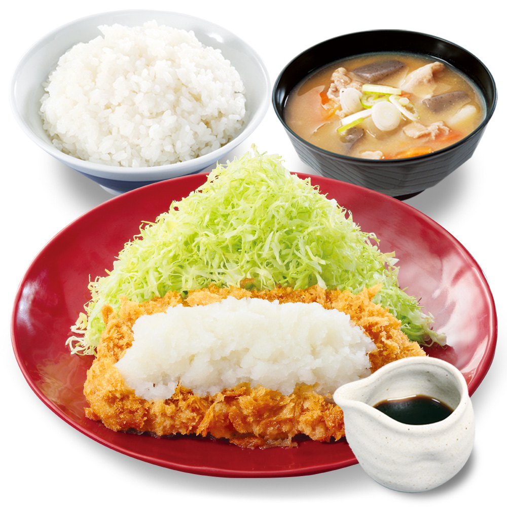 おろしカツ定食（120gロース・ご飯・とん汁〈小〉）