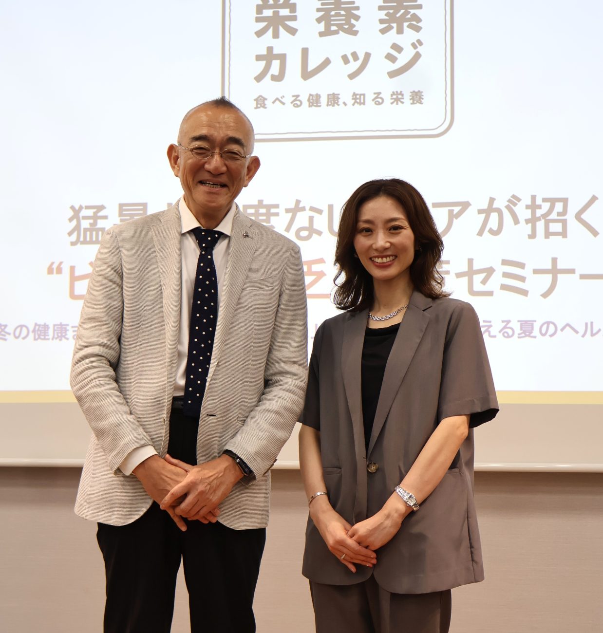 セミナーに登壇した桒原教授（右）と健康医療ジャーナリストの西沢氏