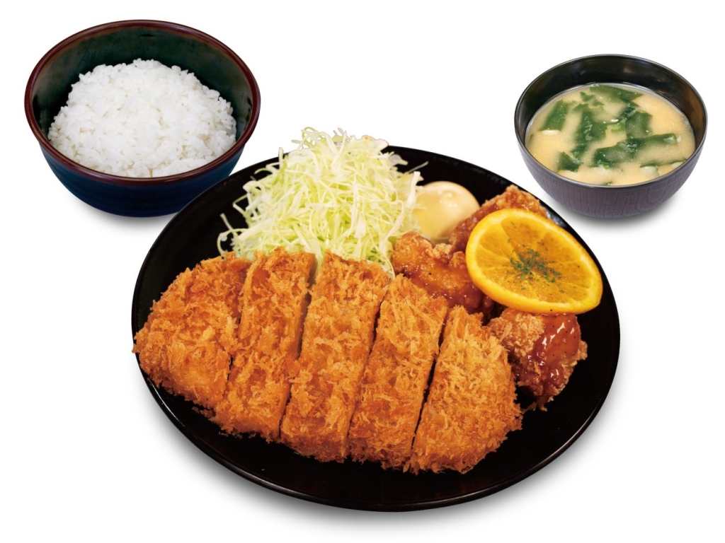 ロースかつ＆オレンジソース唐揚げ（3個）定食