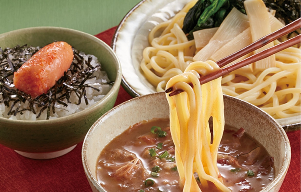 「鰹節香る濃厚つけ麺と明太子ご飯」