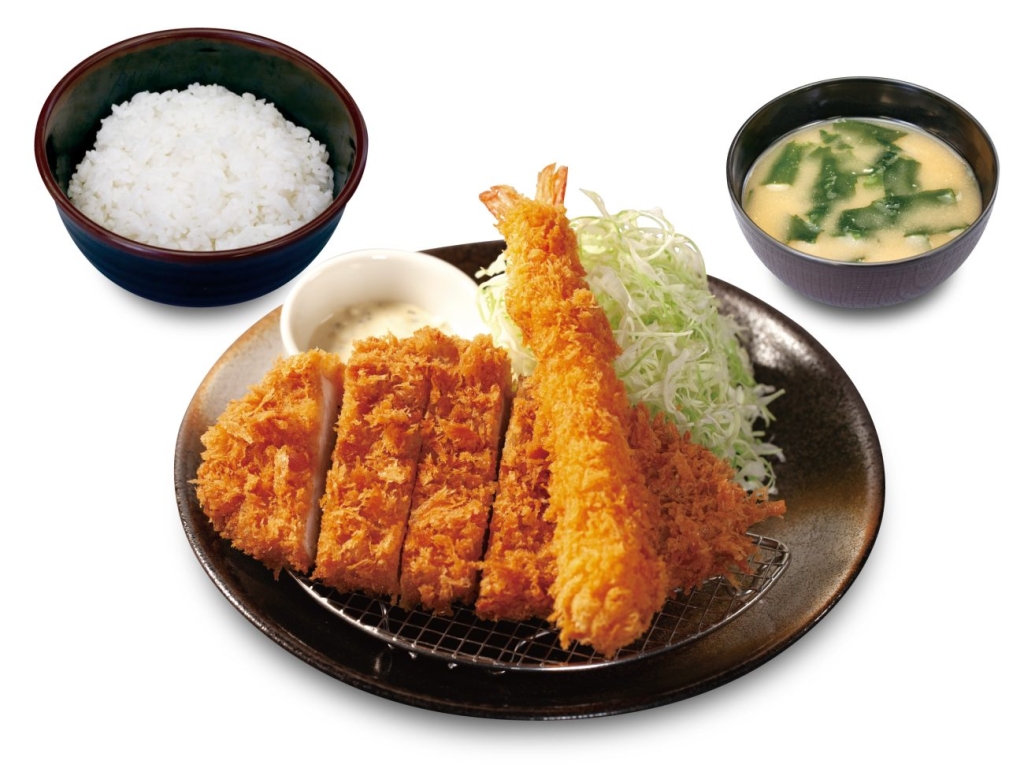 ロースかつ＆海老フライ1尾定食