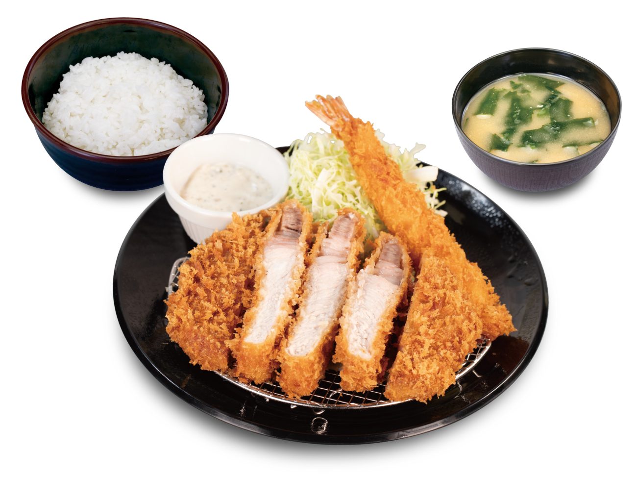 超厚切りリブロースかつ＆海老フライ1尾定食